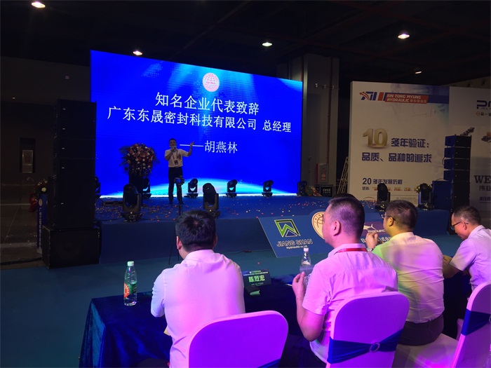 现场：第一娱乐胡燕林总经理上台致辞