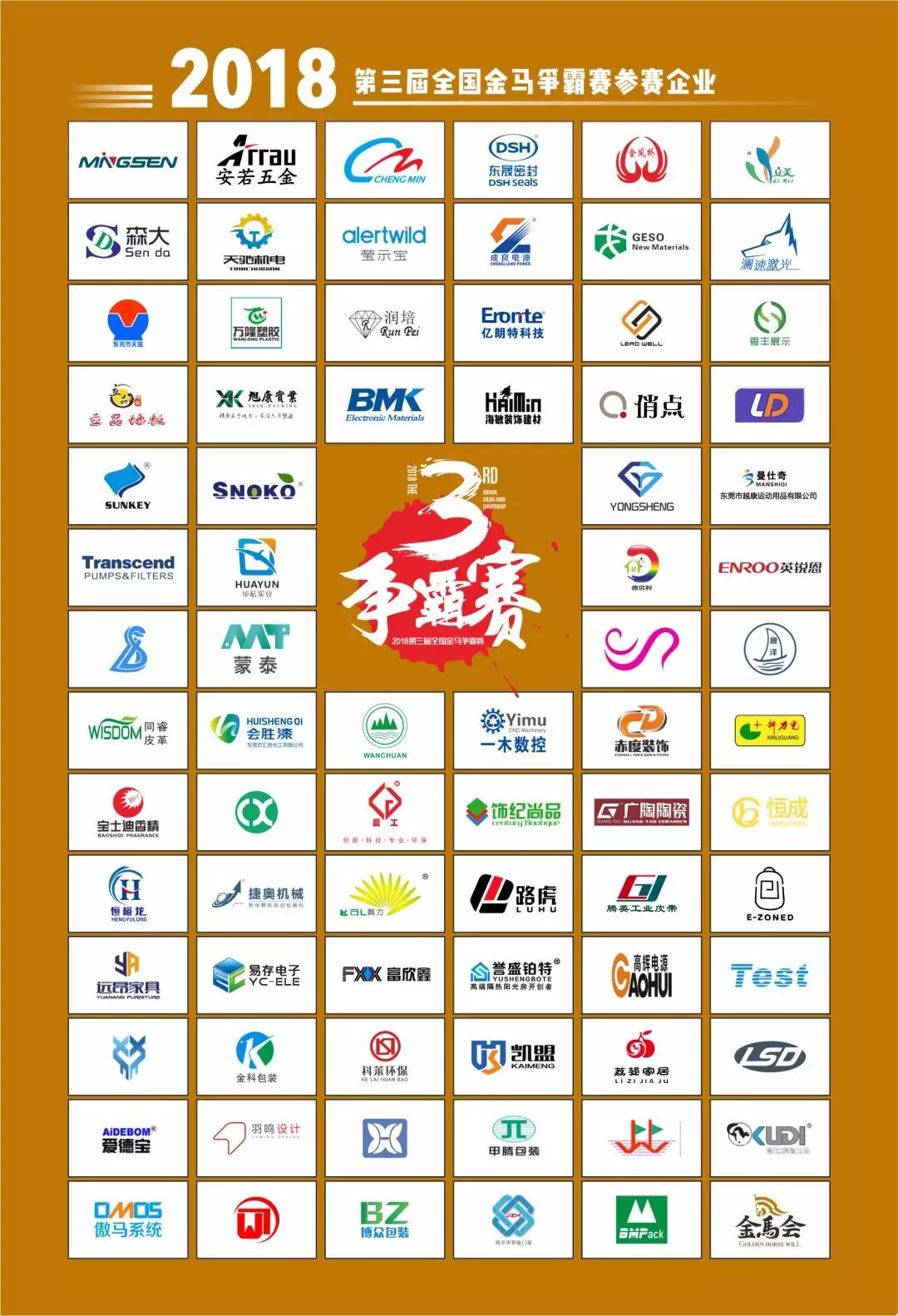 第三届金马争霸赛的87个企业LOGO,包含了第一娱乐哦